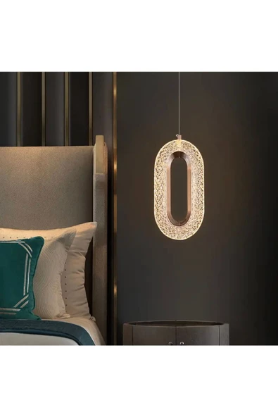 Fico Home Luxury Crystal Modern Tekli Sarkıt Led Avize Gold Sarı ürün görseli 1