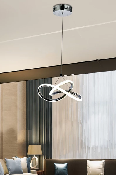 Fico Home Modern Tekli Sarkıt Power Led Avize Krom Kaplama Ledli Avize ürün görseli 1