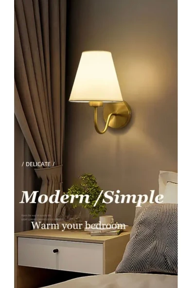 Buiva Modern Aplik Beyaz Abajur Gold Gövde Elektrik İle Çalışır ürün görseli 1