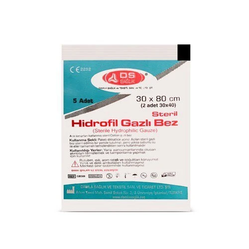 Damla Hidrofil Gazlı Bez 30Mm X 80Mm 2 Parça ürün görseli 1