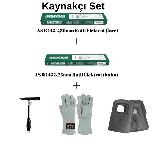 AS R 143 Elektrot ve Süper Ekonomik 5'li Kaynakçı Seti ürün görseli 1