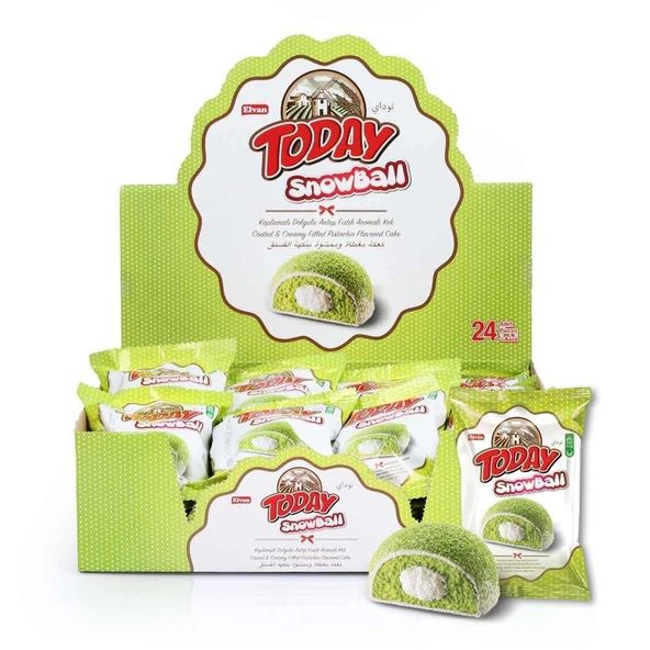 Today Snowball Antep Fıstık Aromalı Kek 35 Gr. 24 Adet (1 Kutu) ürün görseli 1