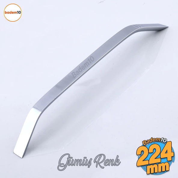 Şahin Krom Gümüş Metal Kulp 224 mm - 22.4 cm Mobilya Çekmece Mutfak Dolabı Dolap Kulpları Kulb Kulpu ürün görseli 1