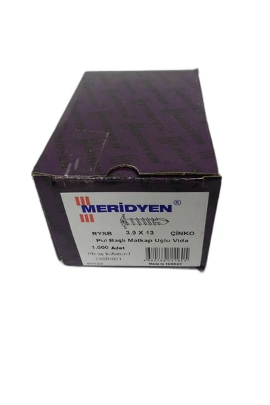 Meridyen 3.9 X13 Pul Başlı Matkap Uçlu Vida (kutu 1000 Adet ) ürün görseli 1