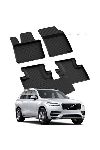 YEO  VOLVO XC90 2015-2024 Model Yılları İçin Uyumlu Yeo 4D Havuzlu Paspas Takımı ürün görseli 1
