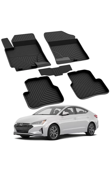 YEO  HYUNDAİ ELENTRA 7 2020-2024 Model Yılları İçin Uyumlu Yeo 4D Havuzlu Paspas Takımı ürün görseli 1