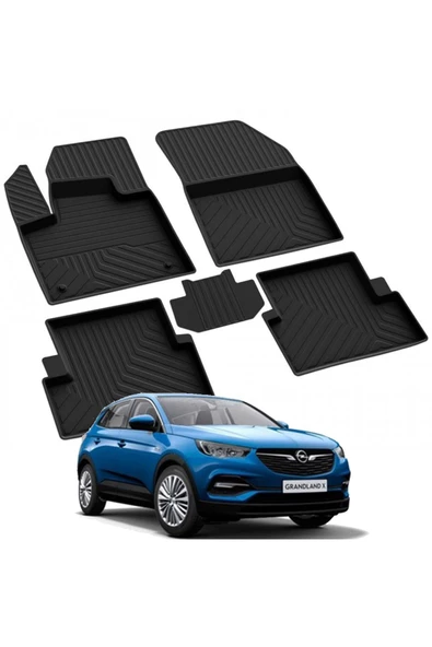 YEO  OPEL GRANDLAND X 2017-2021 Model Yılları İçin Uyumlu Yeo 4D Havuzlu Paspas Takımı ürün görseli 1