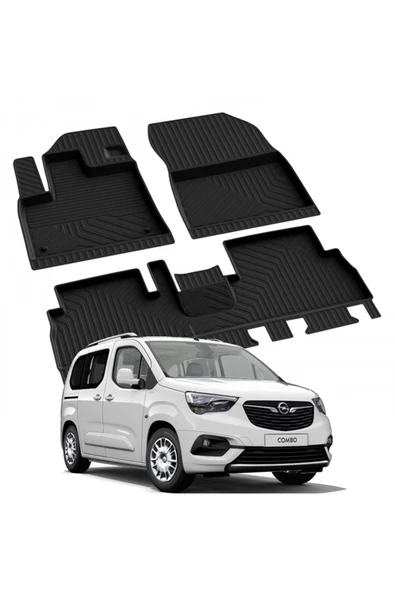 YEO  OPEL COMBO E 2018-2022 Model Yılları İçin Uyumlu Yeo 4D Havuzlu Paspas Takımı ürün görseli 1