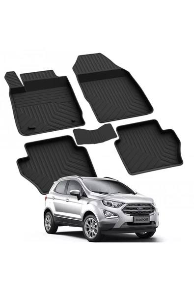 YEO  FORD ECOSPORT 2017-2024 Model Yılları İçin Uyumlu Yeo 4D Havuzlu Paspas Takımı ürün görseli 1