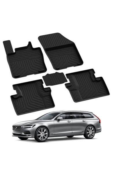 YEO  VOLVO V90 2020-2024 Model Yılları İçin Uyumlu Yeo 4D Havuzlu Paspas Takımı ürün görseli 1