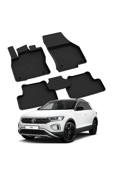 YEO  VOLKSWAGEN T-ROC 2017-2024 Model Yılları İçin Uyumlu Yeo 4D Havuzlu Paspas Takımı ürün görseli 1