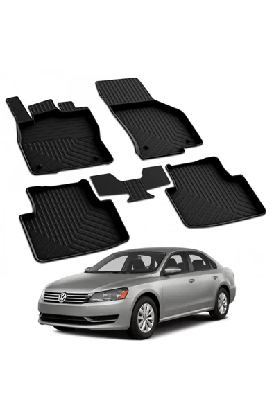 YEO  VOLKSWAGEN PASSAT B7 2010-2014 Model Yılları İçin Uyumlu Yeo 4D Havuzlu Paspas Takımı ürün görseli 1