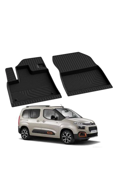YEO  CITROEN BERLINGO 3-ÖN 2 PARÇA 2019-2024 Model Yılları İçin Uyumlu Yeo 4D Havuzlu Paspas Takımı ürün görseli 1