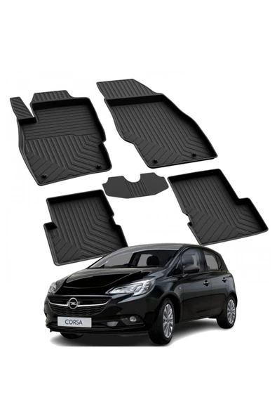 YEO  OPEL CORSA E 2014-2019 Model Yılları İçin Uyumlu Yeo 4D Havuzlu Paspas Takımı ürün görseli 1