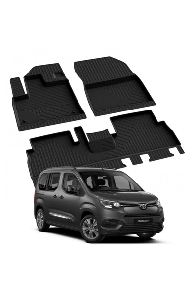 YEO  TOYOTA PROACE CITY 2020-2024 Model Yılları İçin Uyumlu Yeo 4D Havuzlu Paspas Takımı ürün görseli 1