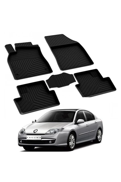 YEO  RENAULT LAGUNA 2007-2015 Model Yılları İçin Uyumlu Yeo 4D Havuzlu Paspas Takımı ürün görseli 1