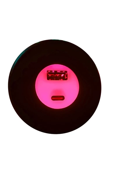 YEO  Usb & Typ-c Işıklı Araç Şarj Soketi 12-24v 2,4a ürün görseli 1