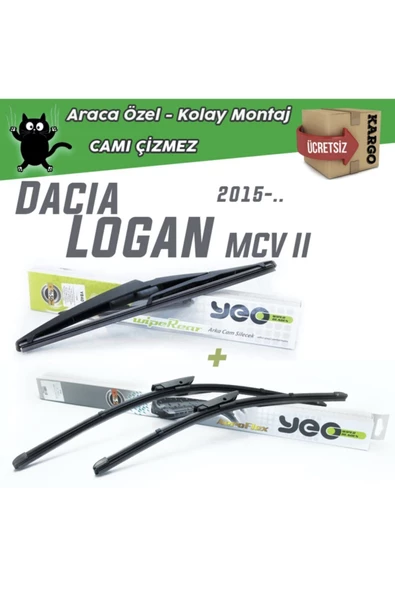 YEO  Dacia Logan 2 Mcv Ön & Arka Silecek Takımı 2015-... ürün görseli 1