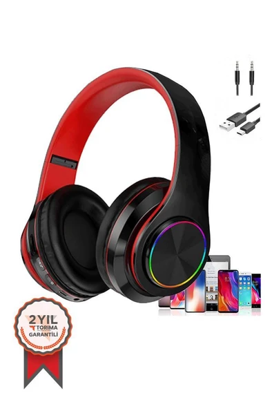 Torima B39 Bluetooth Kablosuz Stereo Kulaklık Kırmızı - Siyah ürün görseli 1