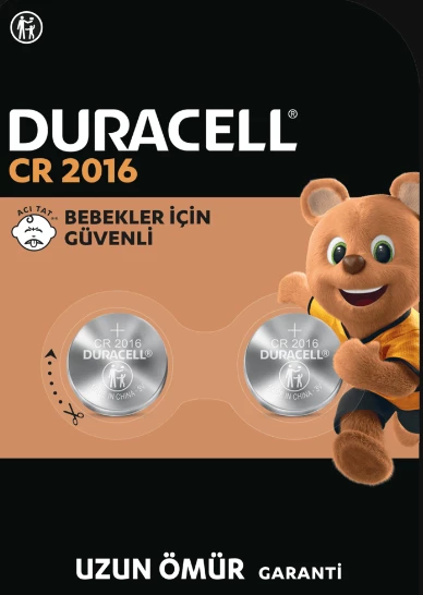Duracell Özel 2016 Lityum Düğme Pil 3V, 2’li paket (CR2016) ürün görseli 1