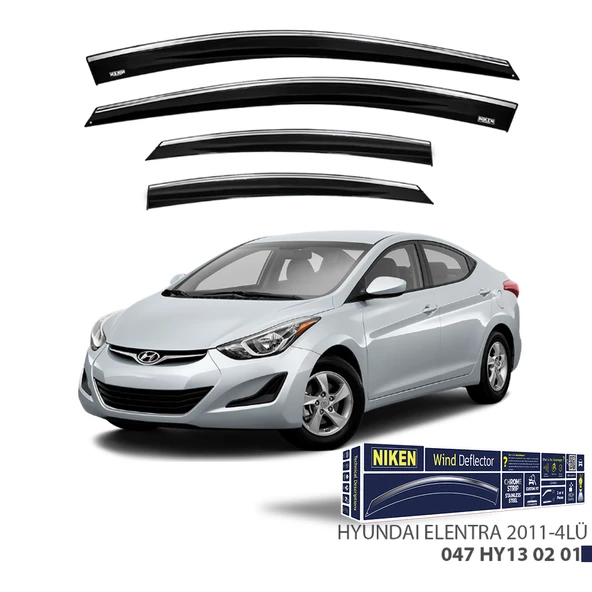 Hyundai Elantra 2011 2012 2013 2014 2015 KROMLU CAM RÜZGARLIĞI 4 LÜ ürün görseli 1