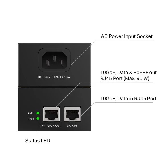 TP-LINK POE380S 10GbE POE++ INJEKTÖR - Resim 2