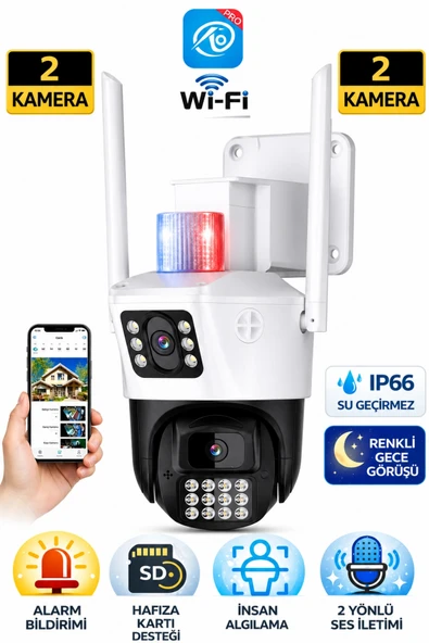 Okam Pro Okam-6015 Beyaz 6 Mp 3.5 İnç Dual Lens Wifi Ptz Kamera ürün görseli 1