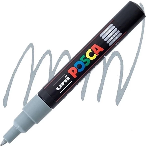 Uni Posca Su Bazlı Poster Marker 0.7 Pc-1m Gri ürün görseli 1