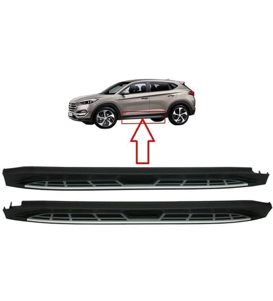 Hyundai Tucson Yan Basamak 2015-2020  Sıde Step Square Style - Resim 2