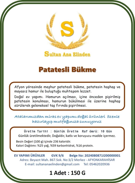 PATATESLİ BÜKME BÖREK 5 ADET - Resim 2