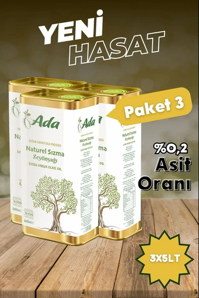 Ada Naturel Sızma Soğuk Sıkım Zeytinyağı  3x5 Lt ürün görseli 1