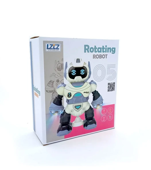 Pilli Işıklı ve Renkli Robot - Mavi Su Dünyası ürün görseli 1