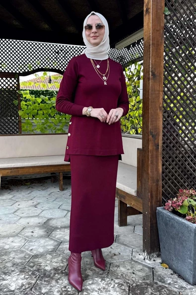 Sezen Triko Takım Bordo - Resim 7