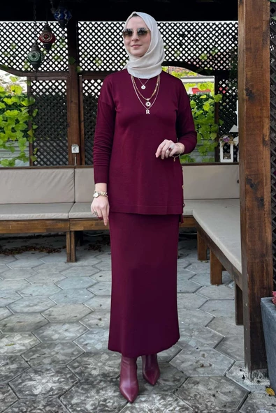 Sezen Triko Takım Bordo - Resim 6