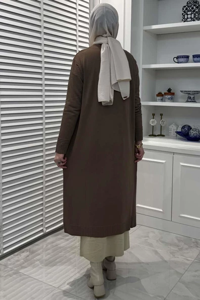 Manolya Sütlü Kahve Triko Hırka - Resim 10
