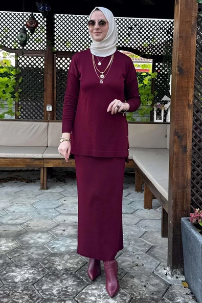 Sezen Triko Takım Bordo - Resim 9