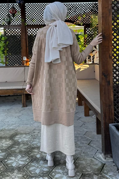 Arzu Triko Tunik Bej - Resim 5