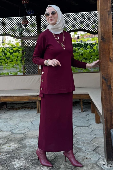Sezen Triko Takım Bordo - Resim 11