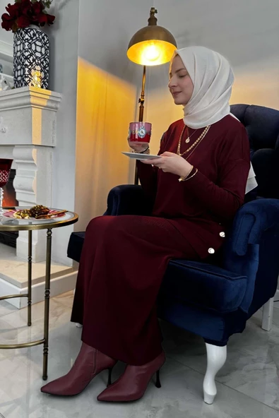 Sezen Triko Takım Bordo - Resim 2