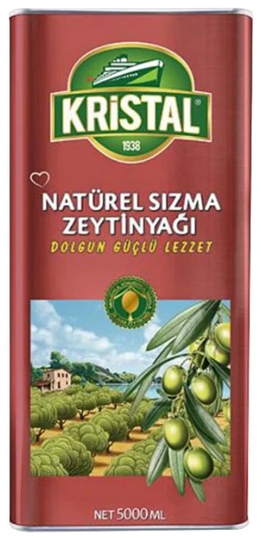 Kristal Dolgun Güçlü Natürel Sızma Zeytinyağı 5 lt ürün görseli 1