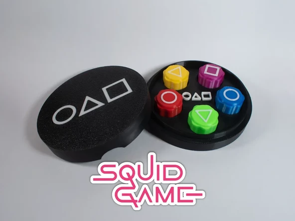 Squid Game Gonggi 5 Taş Oyun Seti, Özel  Yuvarlak Kutulu, Ağır Taşlı Versiyon ürün görseli 1