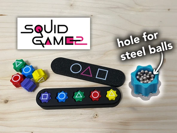 Squid Game Gonggi 5 Taş Oyun Seti, Özel Uzun Kutulu, Ağır Taşlı Versiyon ürün görseli 1