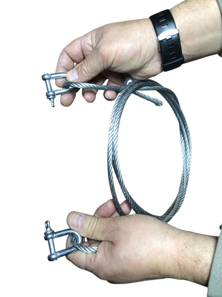 Araç Çekme Halatı Çelik Çekme Halatı 6,2 mm Kalınlık 2,5 metre Uzunluk ürün görseli 1