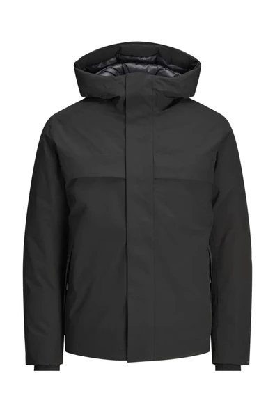 Jack Jones Erkek  Su Geçirmez Softshell Kapüşonlu Siyah  Mont 12259457S ürün görseli 1