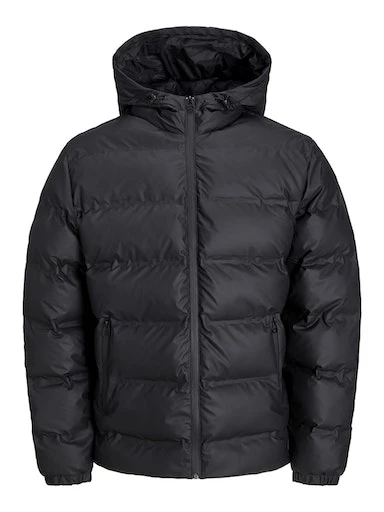 Jack Jones Erkek  Siyah Kapüşonlu Rüzgar Geçirmez Şişme Mont 12239020S ürün görseli 1