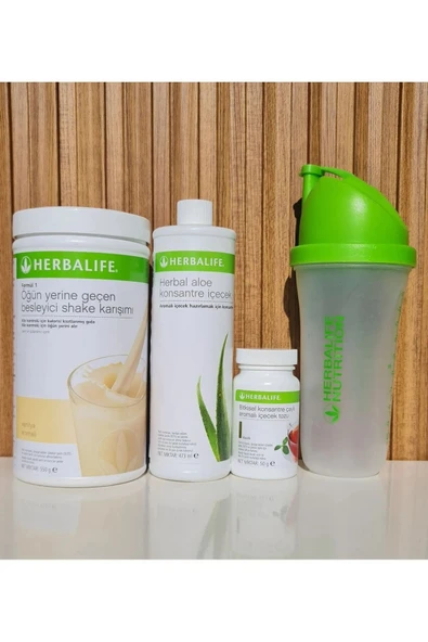 HERBALİFE BAŞLANGIÇ SETİ-2 ( 1 VANİLYALI SHAKE AHUDUDU AROMALI 50 GR ÇAY ALOE KONSANTRE IÇECEK) ürün görseli 1