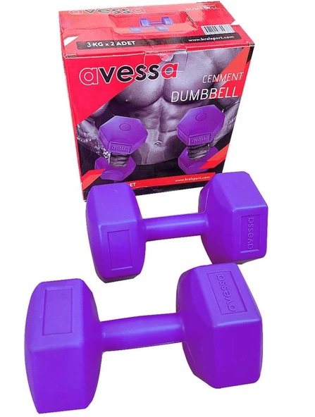 Avessa 3 Kg Plastik Dambıl Set DB-4141-3 ürün görseli 1