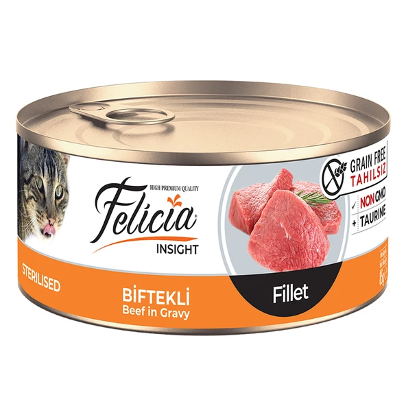 Felicia Tahılsız Biftekli Fileto Kısır Kedi Konservesi 85 Gr ürün görseli 1