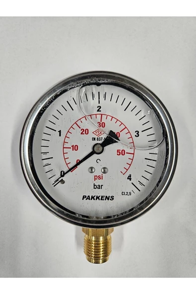 ÇAP 100 ALTTAN 4 BAR GLİSERİNLİ MANOMETRE - PAKKENS ürün görseli 1