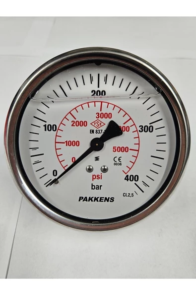 ÇAP 100 PANO TİP 400 BAR GLİSERİNLİ MANOMETRE - PAKKENS ürün görseli 1